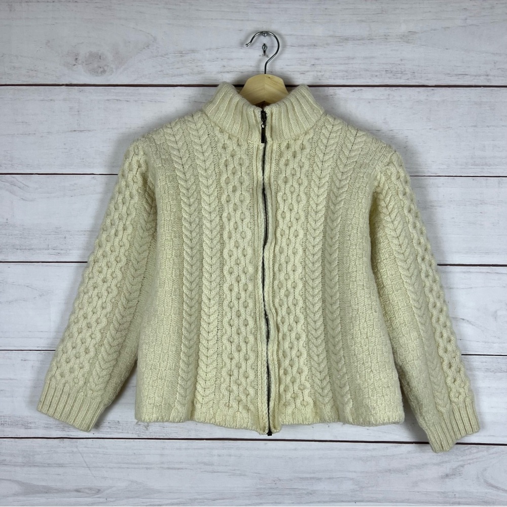 Inis Crafts Wool Ireland Full Zip Sweater Youth Large
